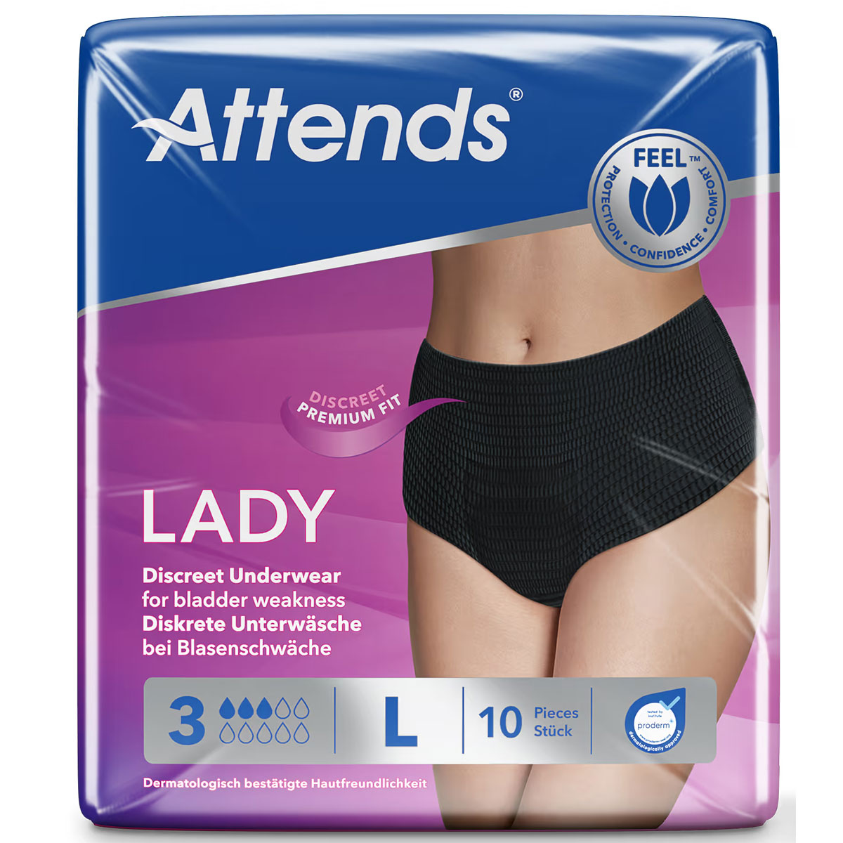 Attends Lady Discreet Underwear 3 - Pants für Frauen - Large (L)