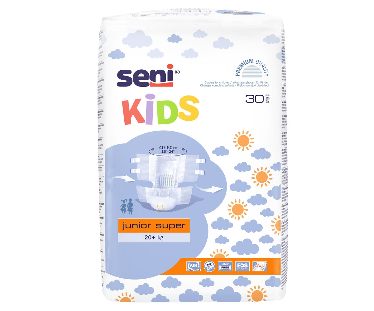 SENI KIDS Junior SUPER Kinderwindel (20+ Kg) - 30 Stück Einzelpackung