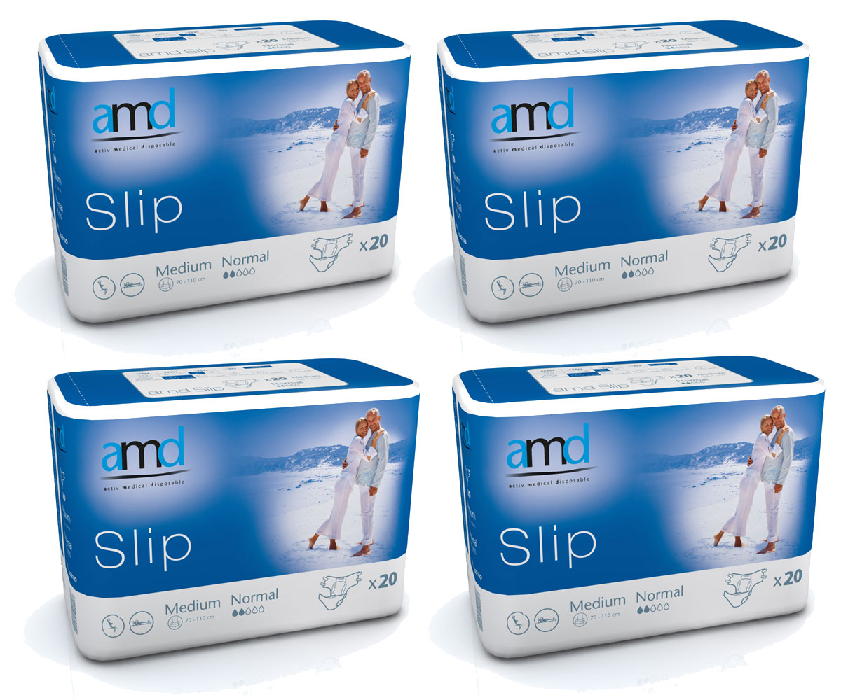 AMD SLIP - (NORMAL) - Inkontinenzwindeln - Gr. Medium (M) - 4x20 St. Karton