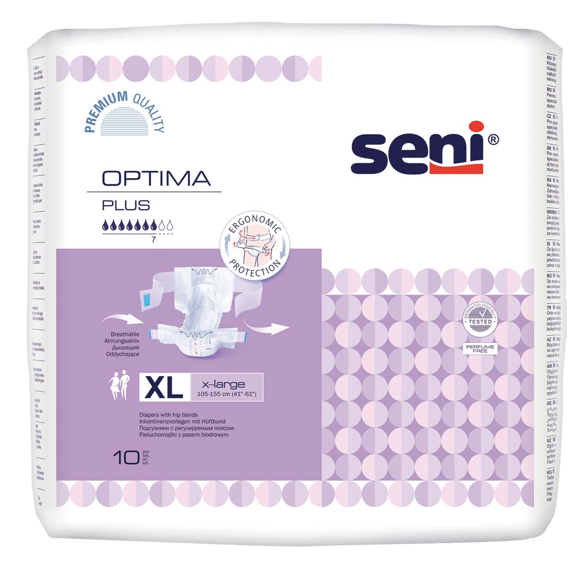 SENI Optima PLUS - mit Hüftbund, Gr.4 EXTRA LARGE (8x10 Stück)