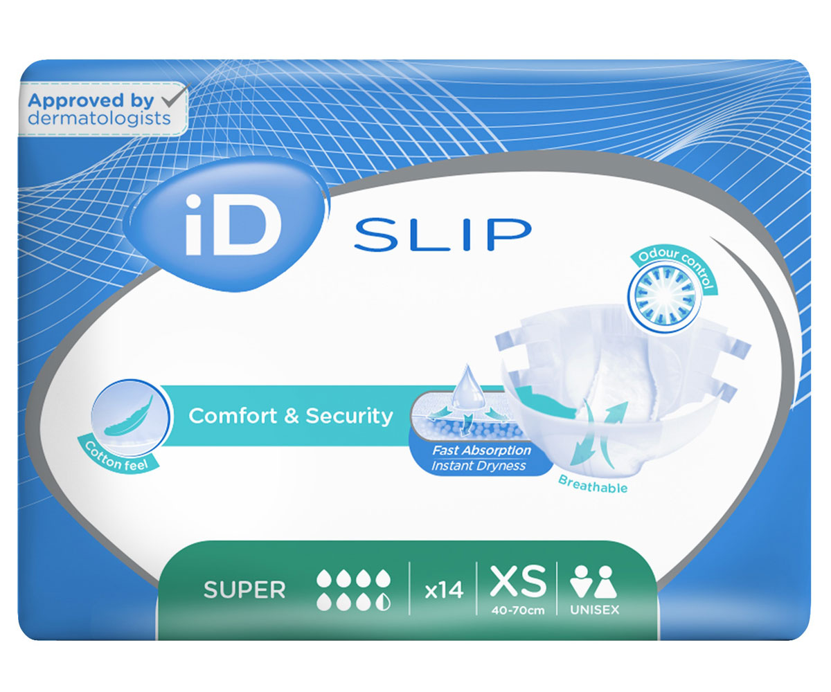 iD Slip SUPER - Inkontinenzwindeln - Gr. X-Small (XS) - 14 St. Packung