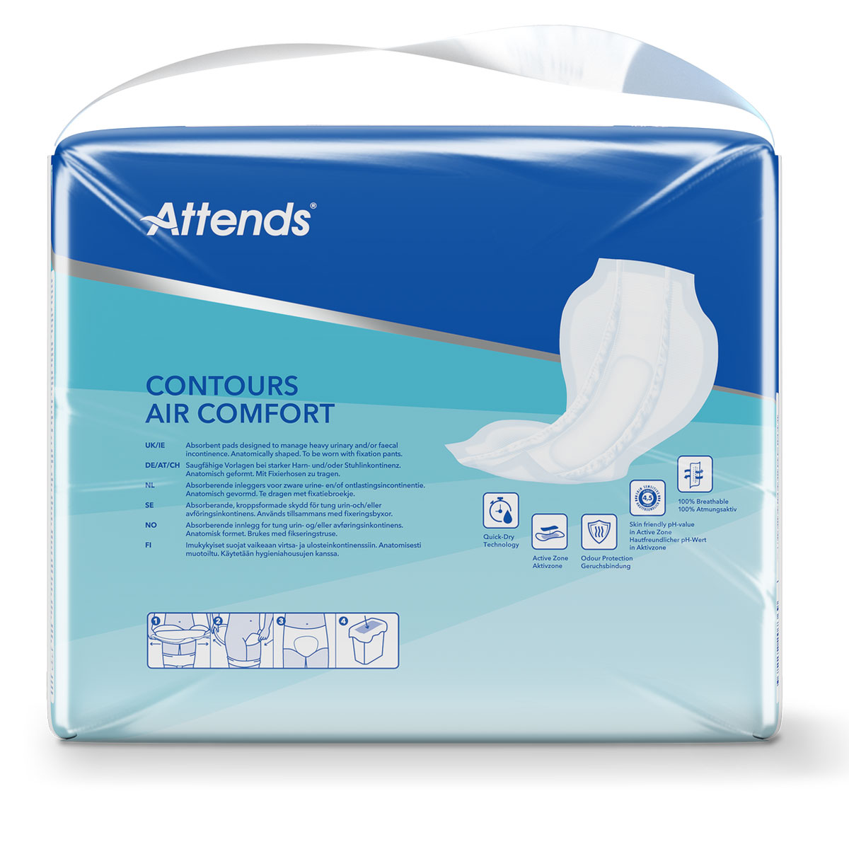 ATTENDS Contours AIR Comfort 9 - atmungsaktive Vorlage - 4x28 Stück ATTENDS Contours AIR Comfort 9 - atmungsaktive Vorlage - 4x28 Stück