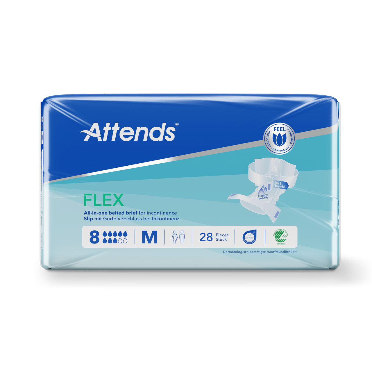 ATTENDS Flex 8 - Vorlage mit Hüftbund, Medium (M), 112 Stück