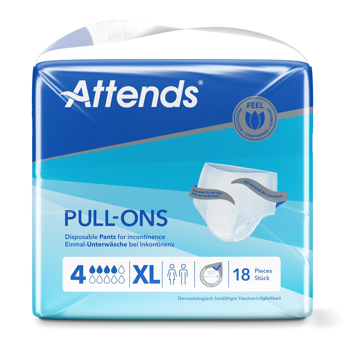 ATTENDS Pull-Ons 4 - Inkontinenzpants - (XL) Extra-Large - 4x18 Stück