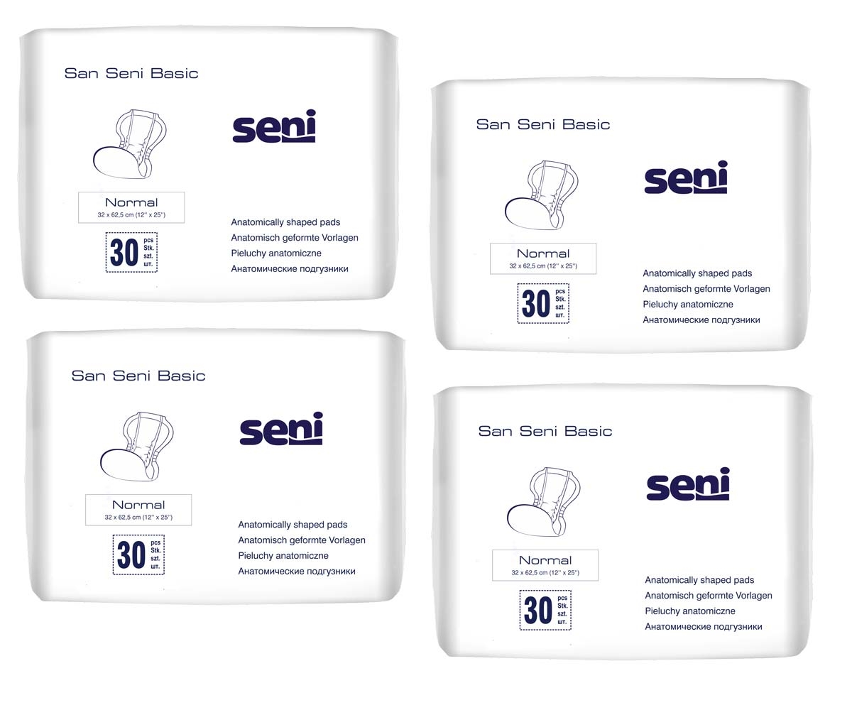 San Seni Basic - NORMAL - Inkontinenz-Vorlagen - (4x30) 120 Stück