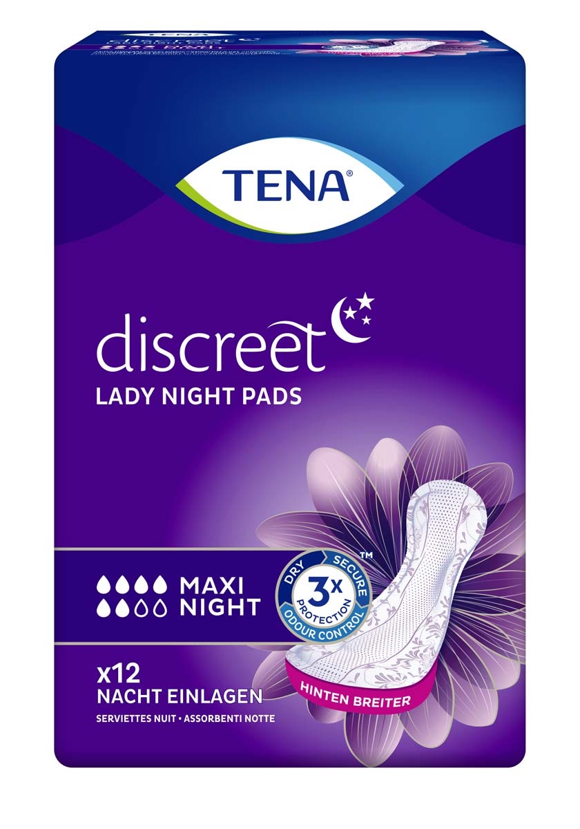 TENA Lady Discreet - MAXI NIGHT - Einlagen (6x12 Stück)