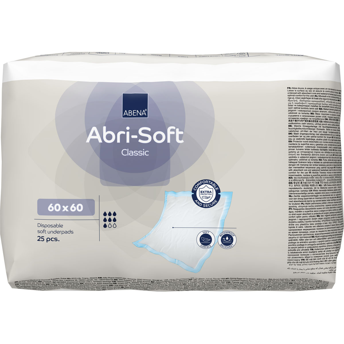 ABENA Abri-Soft CLASSIC Betteinlagen 60 x 60cm (25 Stück Packung)