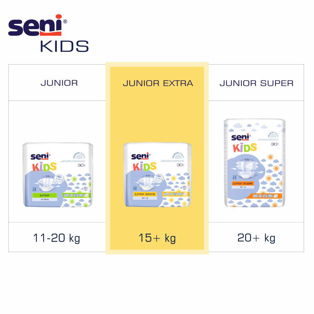 SENI KIDS Junior EXTRA Kinderwindel (16-30kg) 30 Stück Einzelpackung