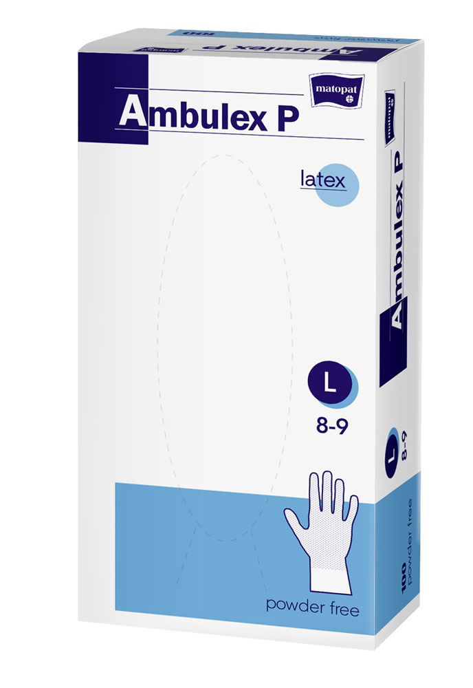 Ambulex Einmalhandschuhe Latex puderfrei 100 Stück Größe L