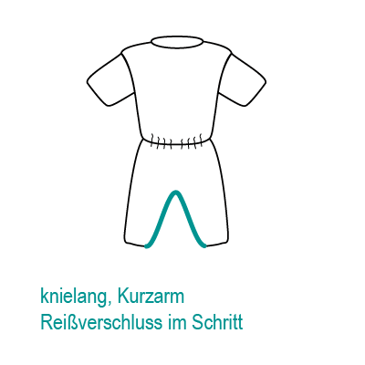 CAREWEAR Pflegeoverall 8014, knielang mit kurzem Arm, unisex mit Beinreißverschluss M azur