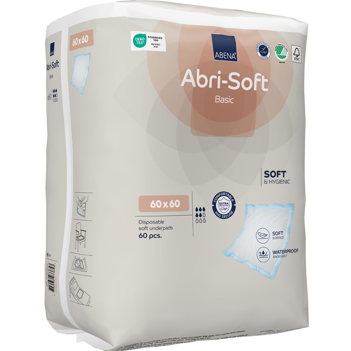 ABENA Abri-Soft BASIC Einwegunterlagen 60 x 60 cm (60 StückPackung)