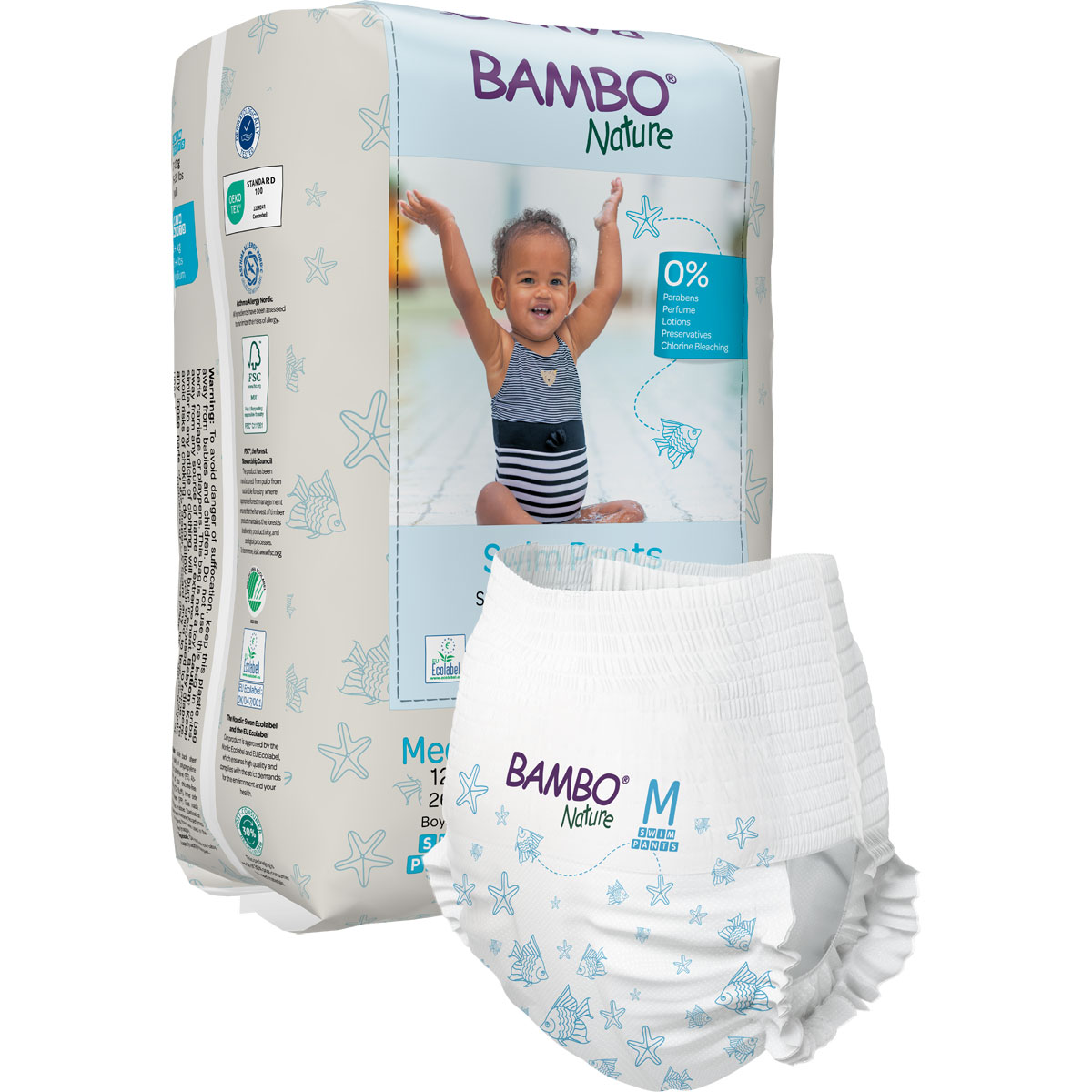 Bambo Nature Schwimmwindeln für Kinder Gr. M - 12 Stück Pack