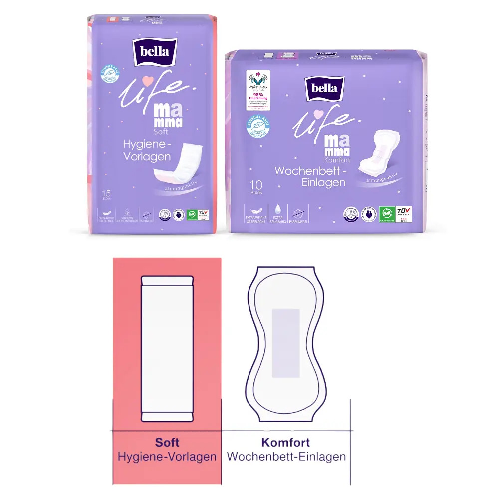 Bella Life Mamma Wöchnerinnen Vorlage 15er Beutel (mit Folie)