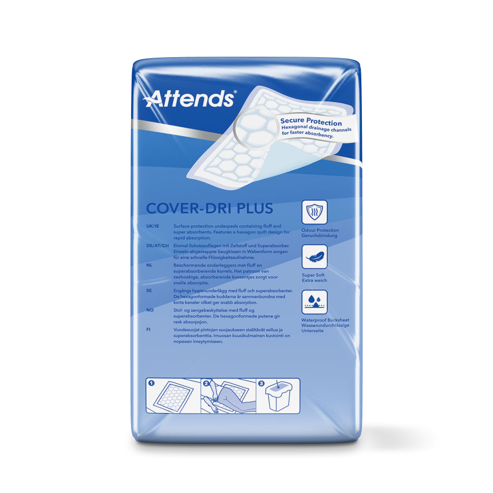 ATTENDS Cover-Dri Plus - Bettschutzeinlagen 60 x 60cm (200 Stück) ATTENDS Cover-Dri Plus - Bettschutzeinlagen 60 x 60cm (200 Stück)