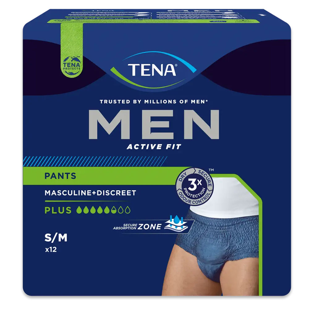 TENA Men Active Fit Pants - Größe S/M - 12 Stück Einzelpackung