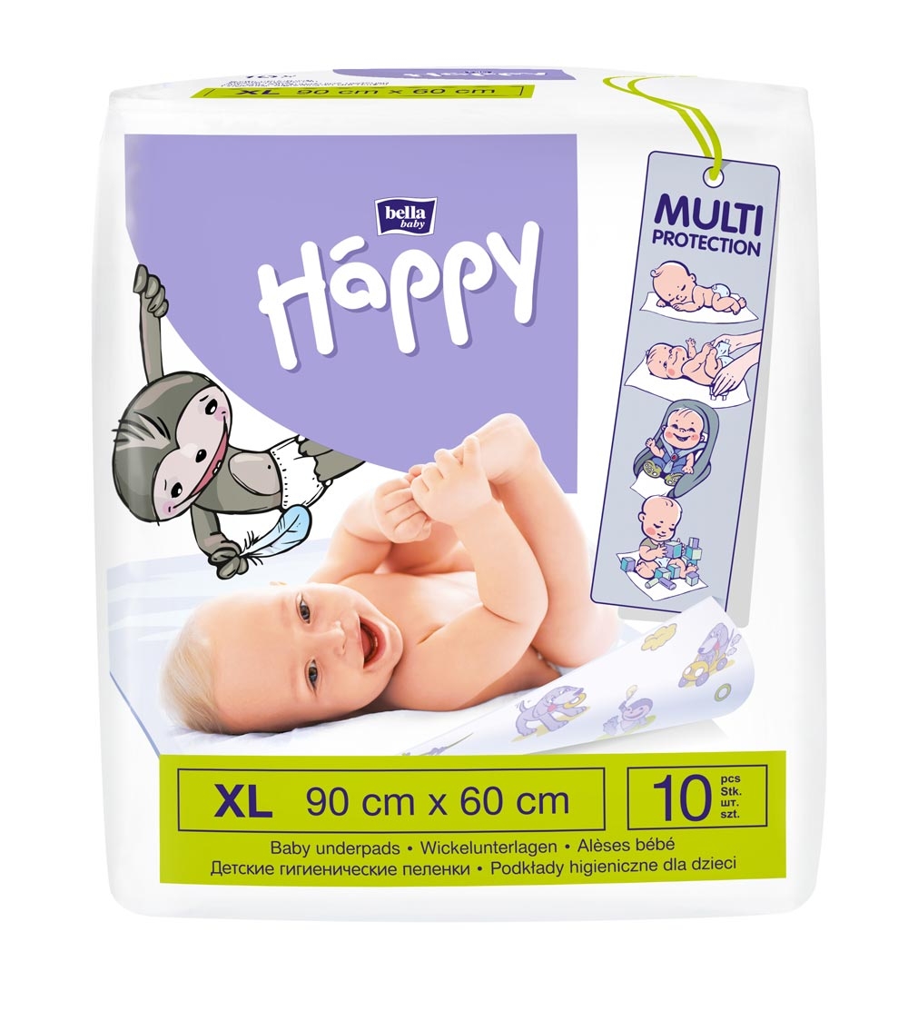 Bella Happy Baby Wickelunterlagen XL - 90x60cm (10er Pack)