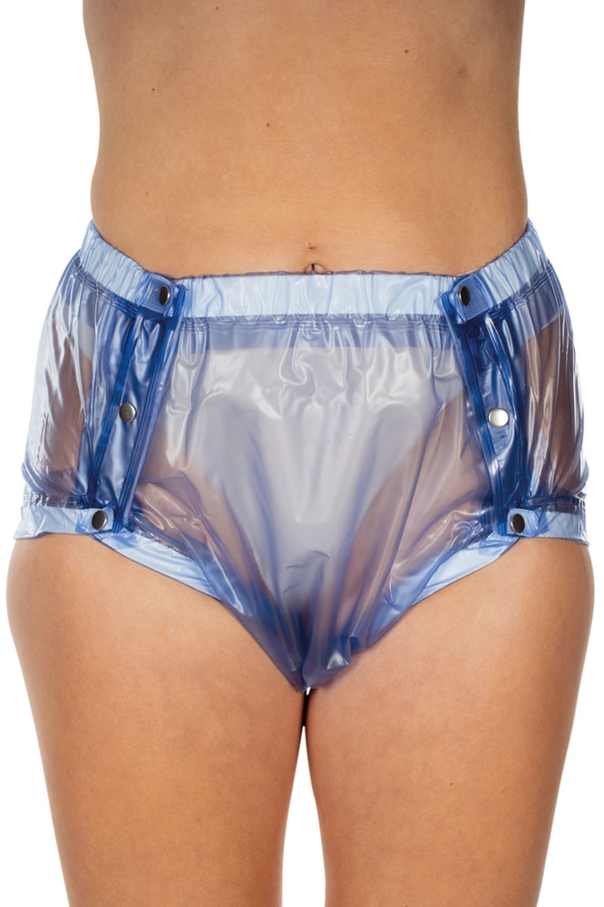 Suprima PVC-Slip - seitlich knöpfbar für Frauen & Männer - No. 9649 L blau transparent