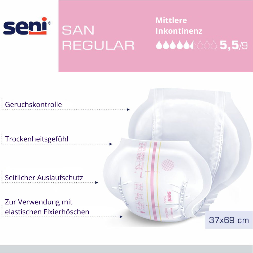 Seni SAN REGULAR - anatomische Vorlagen (30 Stück Einzelpack)