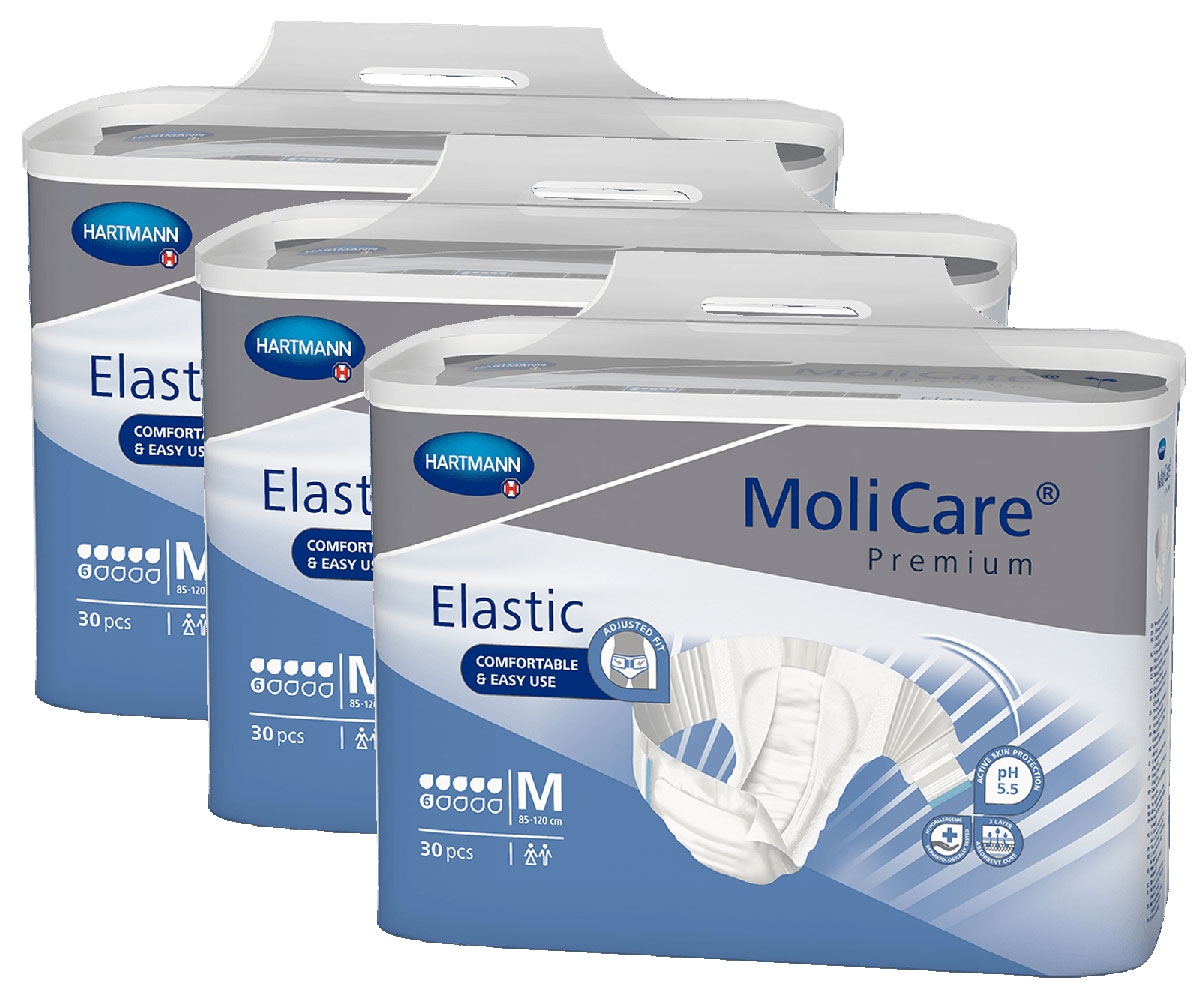 HARTMANN MoliCare® Premium ELASTIC - 6 Tropfen - Gr. Medium (M), Inkontinenzwindel - 90 Stück