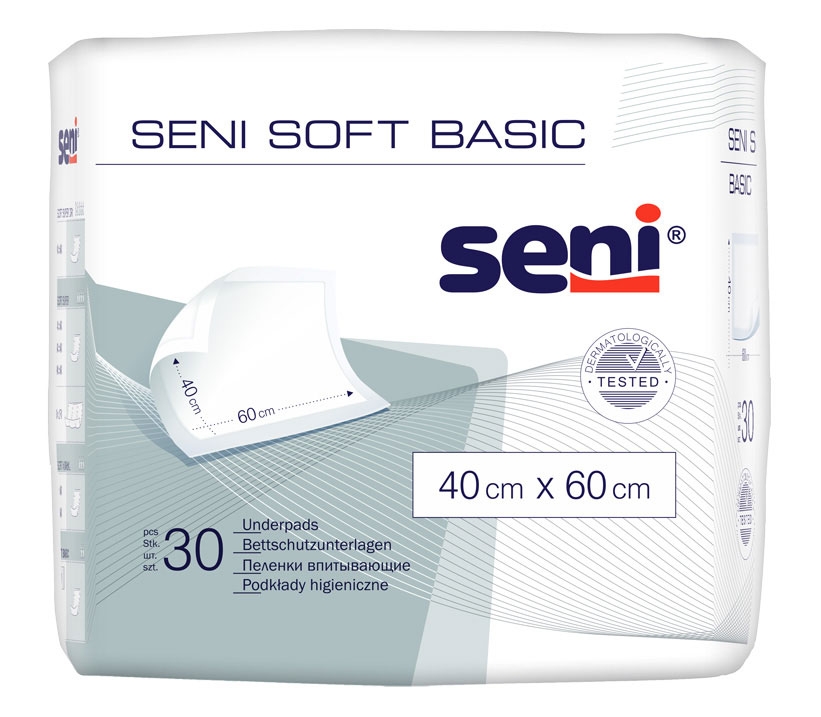 SENI Soft BASIC - Bettunterlagen 40 x 60 cm Flocken (30 Stück Packung)