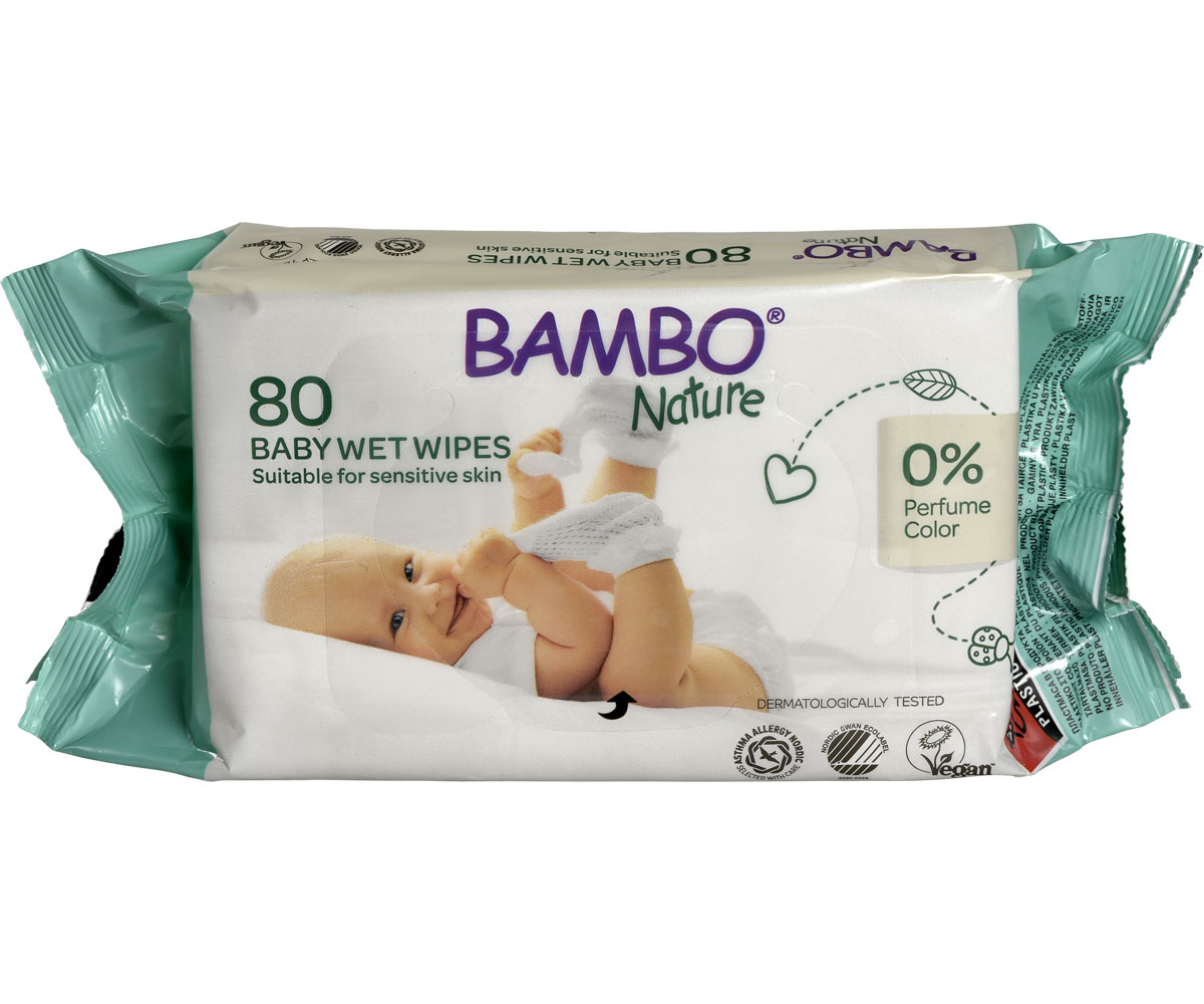 Bambo NATURE Öko- Feuchtpflegetücher - 80er Packung