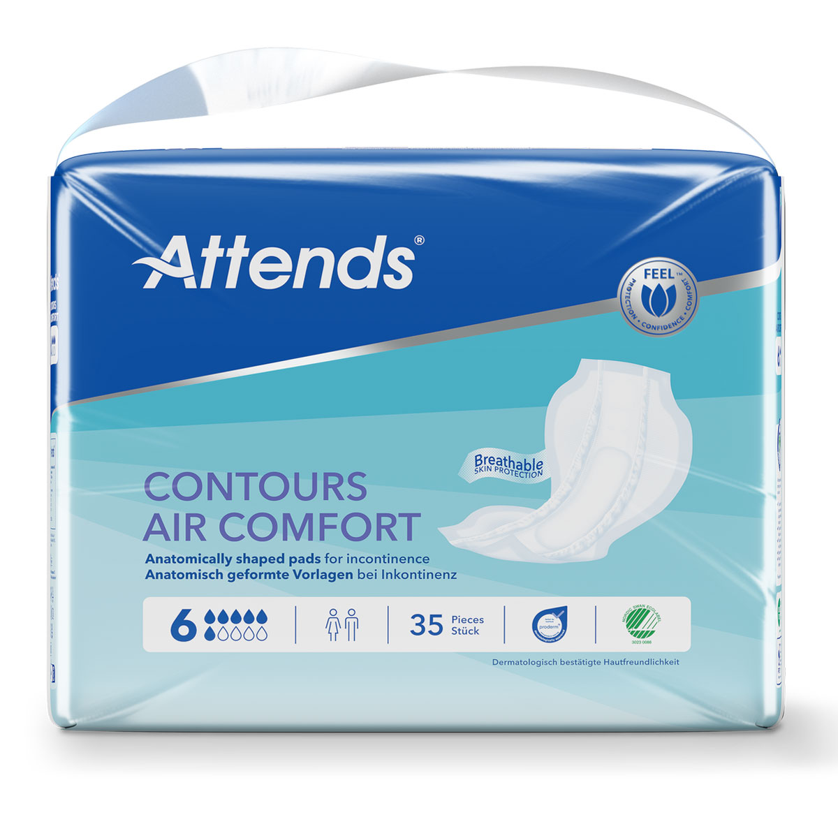 ATTENDS Contours AIR Comfort 6 - atmungsaktive Vorlage - 4x35 Stück ATTENDS Contours AIR Comfort 6 - atmungsaktive Vorlage - 4x35 Stück