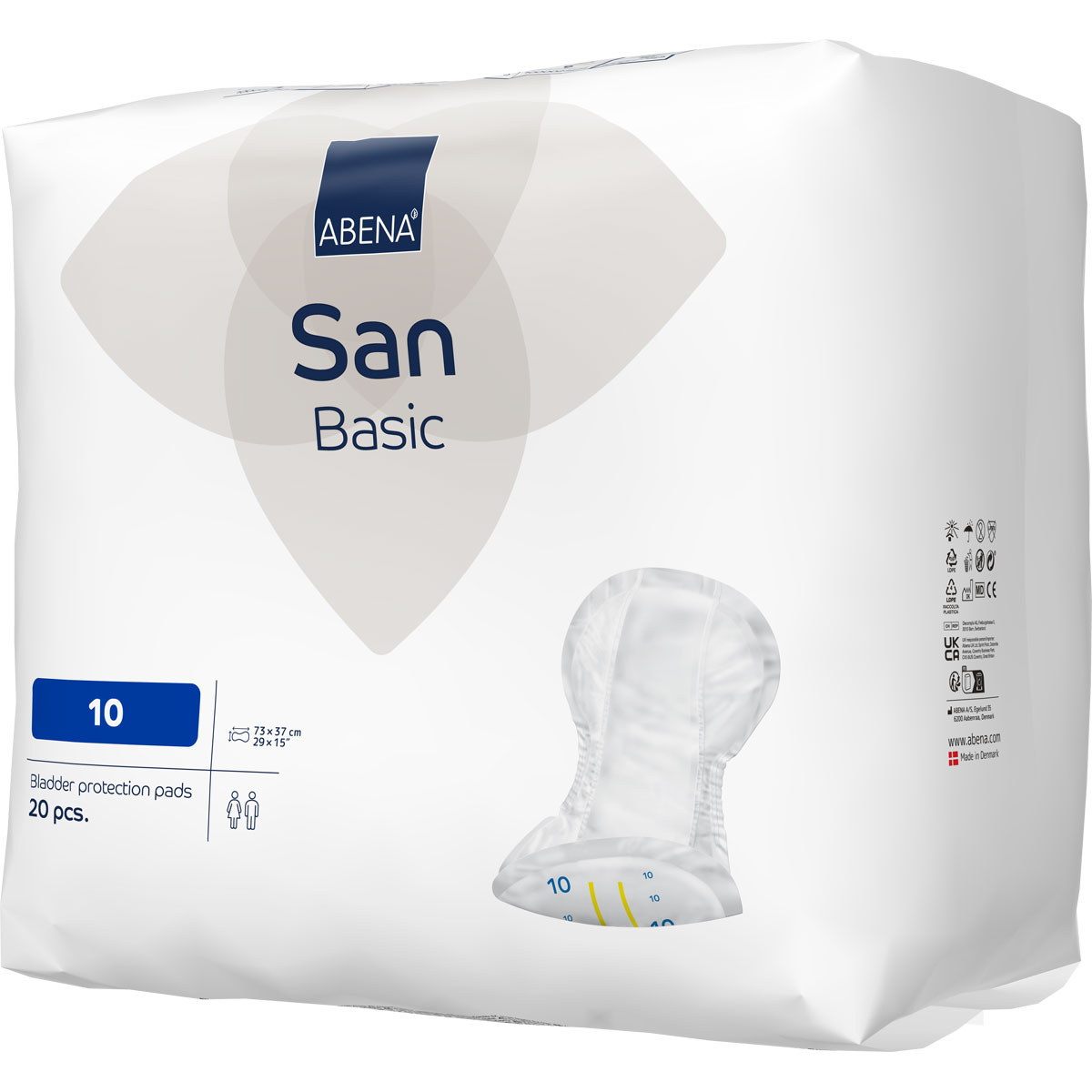 ABENA San Basic 10 - Inkontinenz-Vorlagen - Saugkraft: 2.700ml - 4x20 St. Karton ABENA San Basic 10 - Inkontinenz-Vorlagen - Saugkraft: 2.700ml - 20 Stück Pack