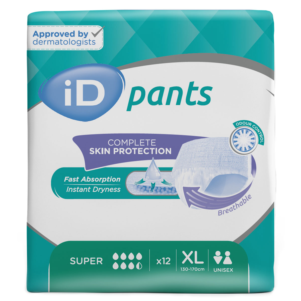 iD Pants SUPER - Inkontinenz-Pants - Gr. Large (L) - 12 St. Packung
