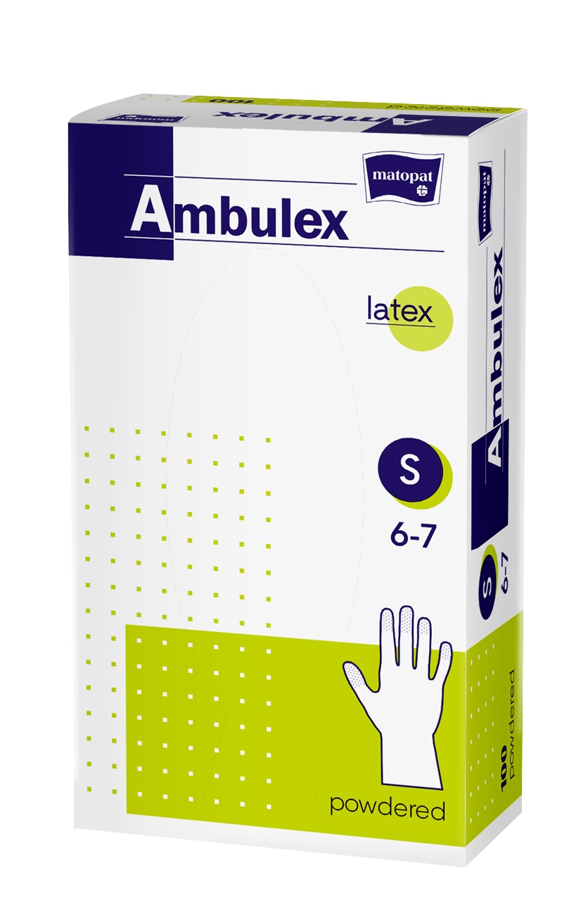 Ambulex Einmalhandschuhe Latex gepudert 100 Stück Größe S