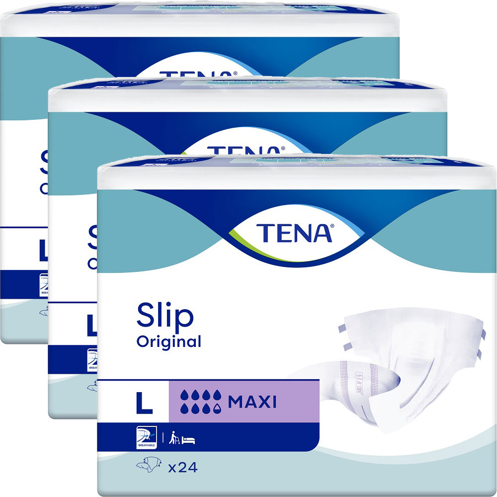 TENA Slip ORIGINAL MAXI - saugstarke Windeln - Gr. Large - (3x24) 72 Stück Karton