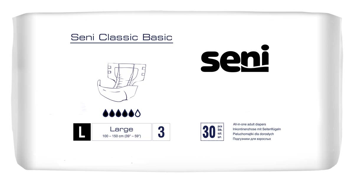 SENI CLASSIC BASIC - Windelhosen - Gr. 3 Large 30 Stück Einzelpack