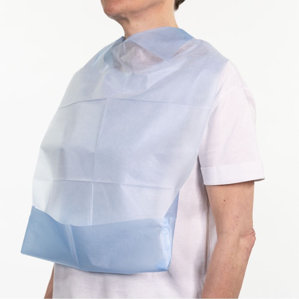 SENI CARE - Einweg Esslätze (Schutzservietten) mit Bindelaschen, 100 Stück