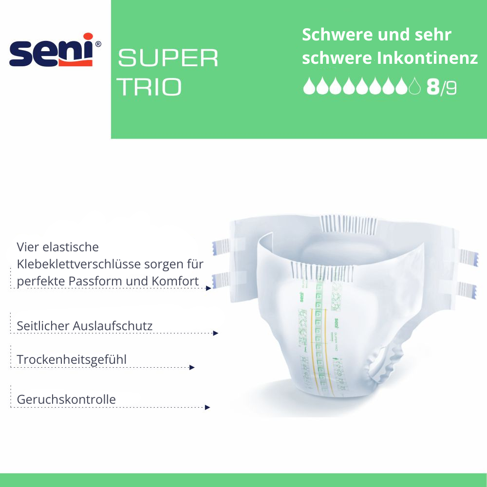 SENI Super TRIO - Inkontinenzwindeln - Gr. 4 EXTRA LARGE 60 (6x10 Stück)