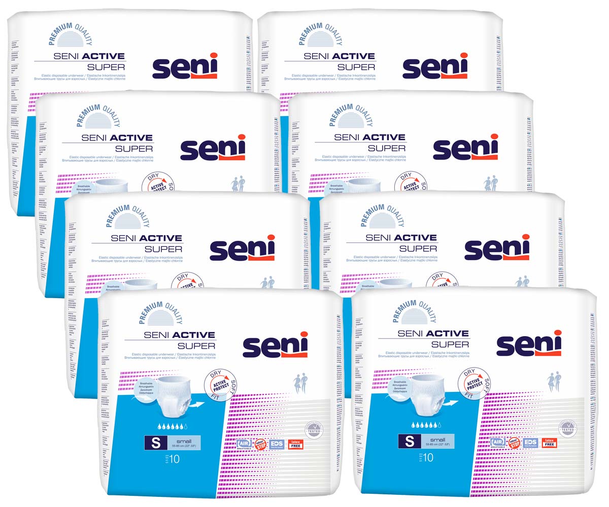 SENI Active SUPER - Inkontinenzslip SMALL (8x10) 80 Stück