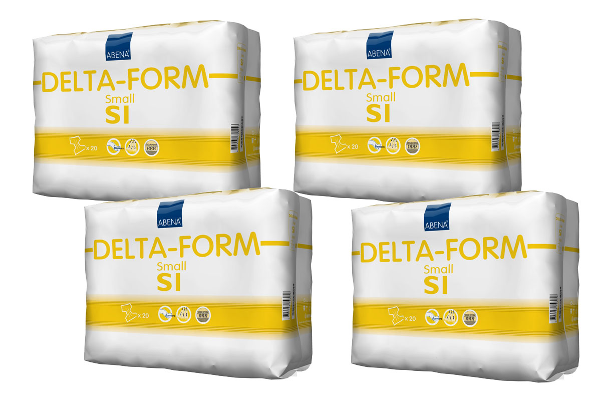 DELTA-Form Gr. Small S1, Standard Inkontinenzwindeln - 4x20 Stück    