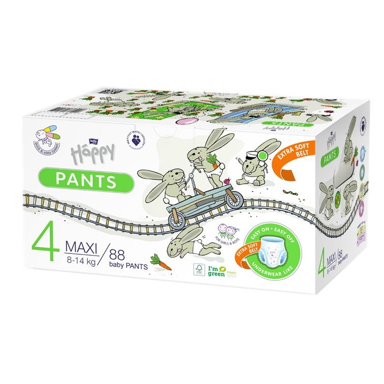 Bella Happy PANTS - Gr. 4 Maxi 8-14kg - 88 Stück Öko-Box Bella Happy PANTS - Gr. 4 Maxi 8-14kg - 88 Stück Öko-Box