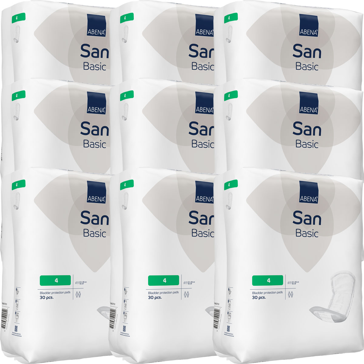 ABENA San Basic 4 - Inkontinenz-Einlagen - Saugkraft: 740ml Karton - 9x30 St. Karton