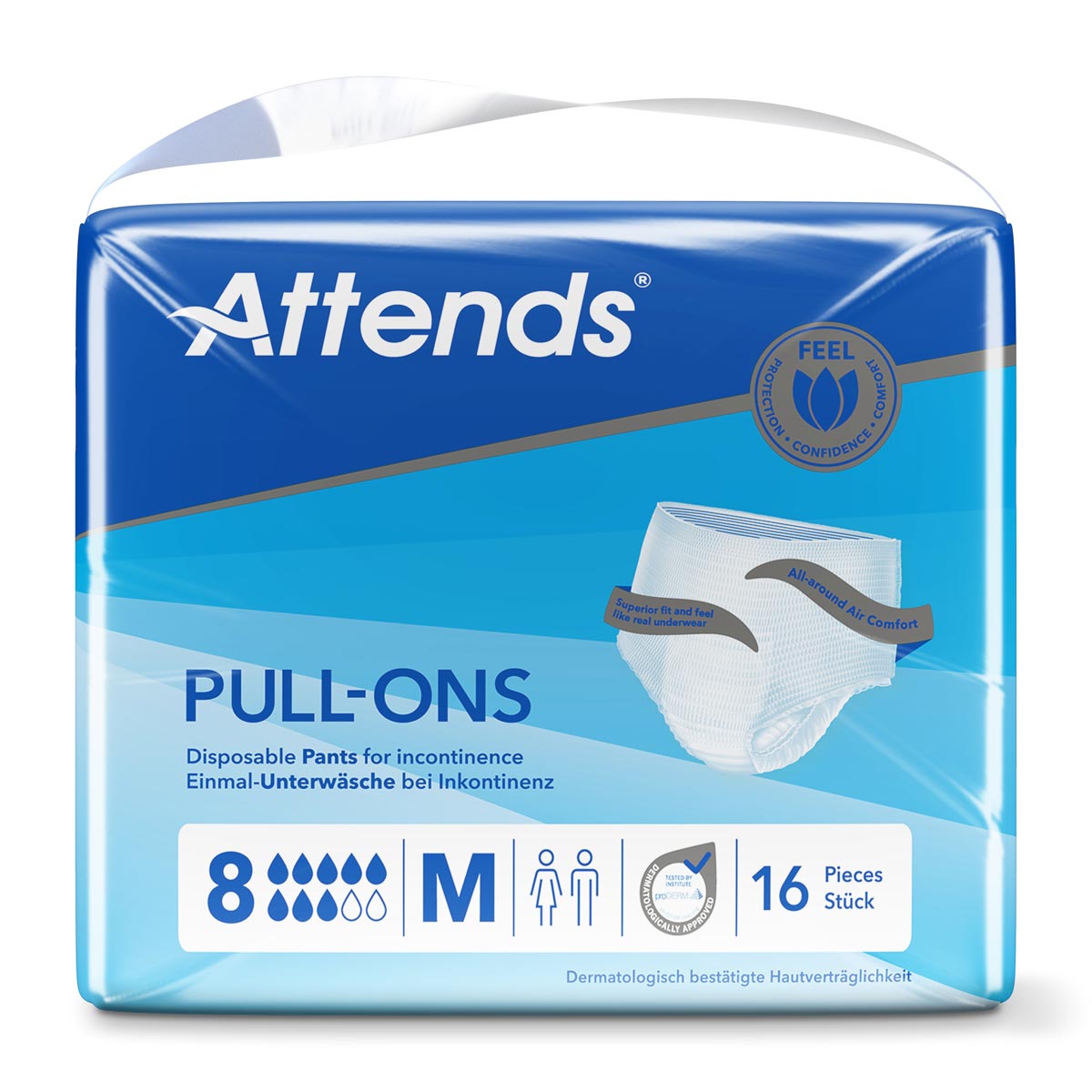 ATTENDS Pull-Ons 8 (Super) - saugstarke Pants - Medium - 4x16 Stück