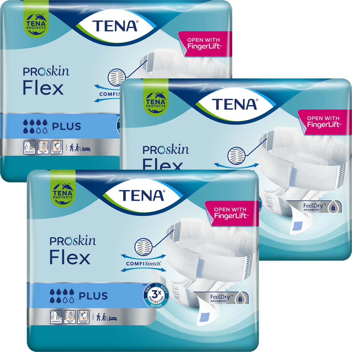 TENA Flex Plus - Vorlage mit Hüftbund - Gr. MEDIUM (3x30 Stück)