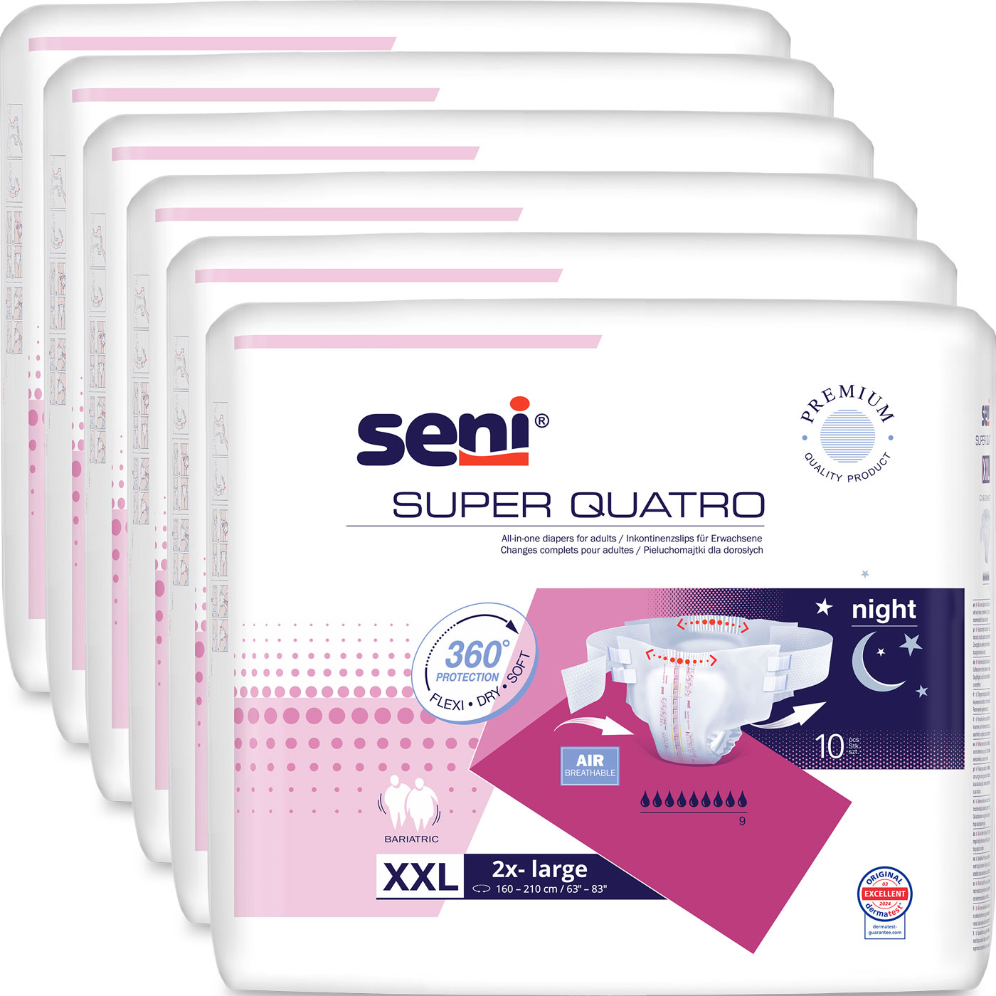 SENI Super QUATRO XXL - Gr. 5 XXL (6x10 St. Karton)