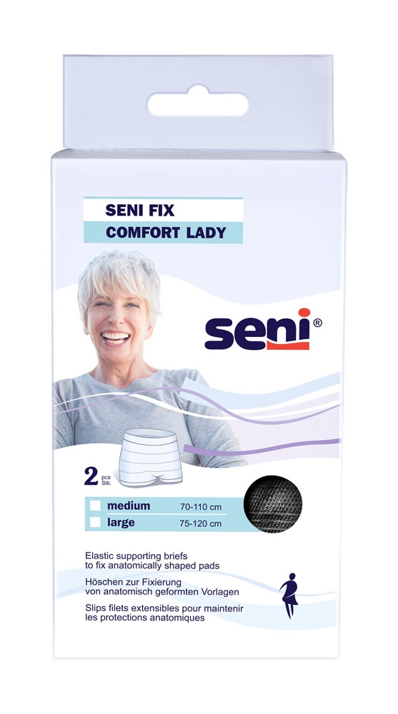 SENI FIX Comfort LADY - Fixierhosen - 2 Stück Pack - Schwarz - Large (L)