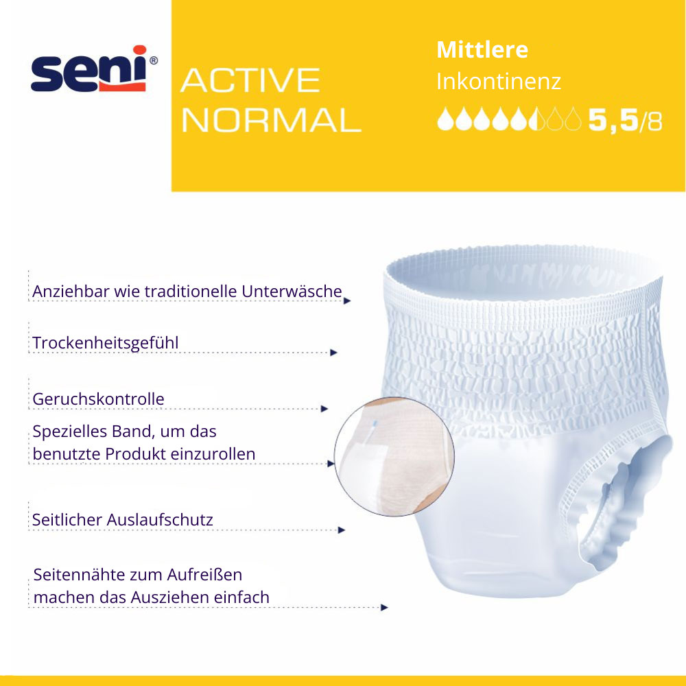 SENI Active NORMAL Inkontinenzslip EXTRA LARGE - 10 Stück Packung