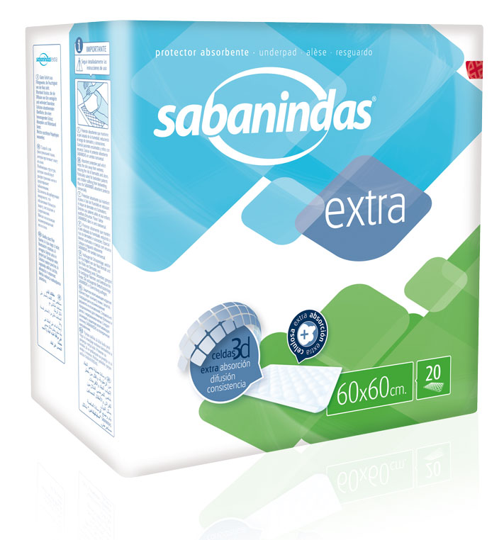 SABANINDAS - Extra - Bettschutzauflagen 60 x 60cm (6x20 Stück)