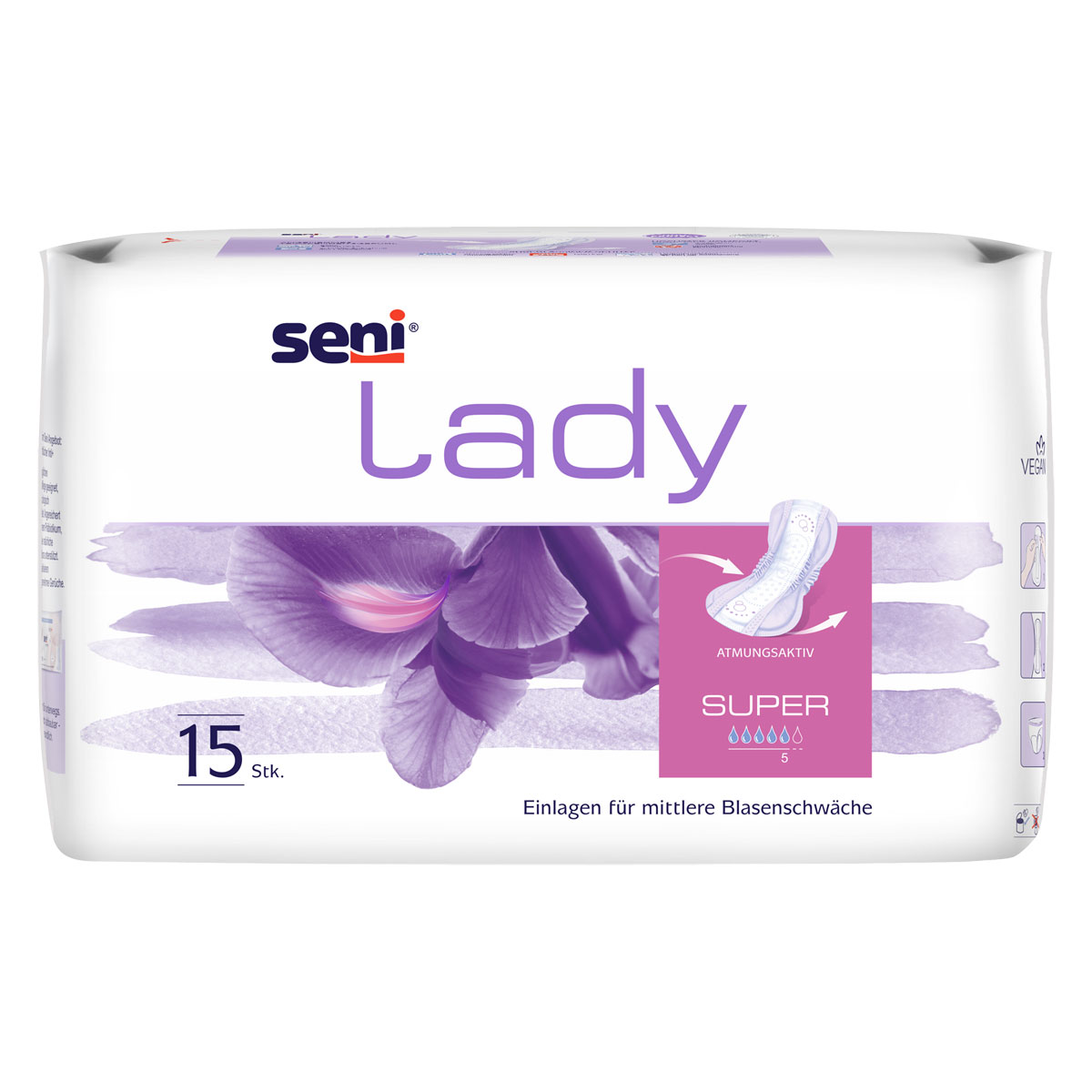 SENI Lady SUPER - 800ml Saugleistung - 15 Stück Pack