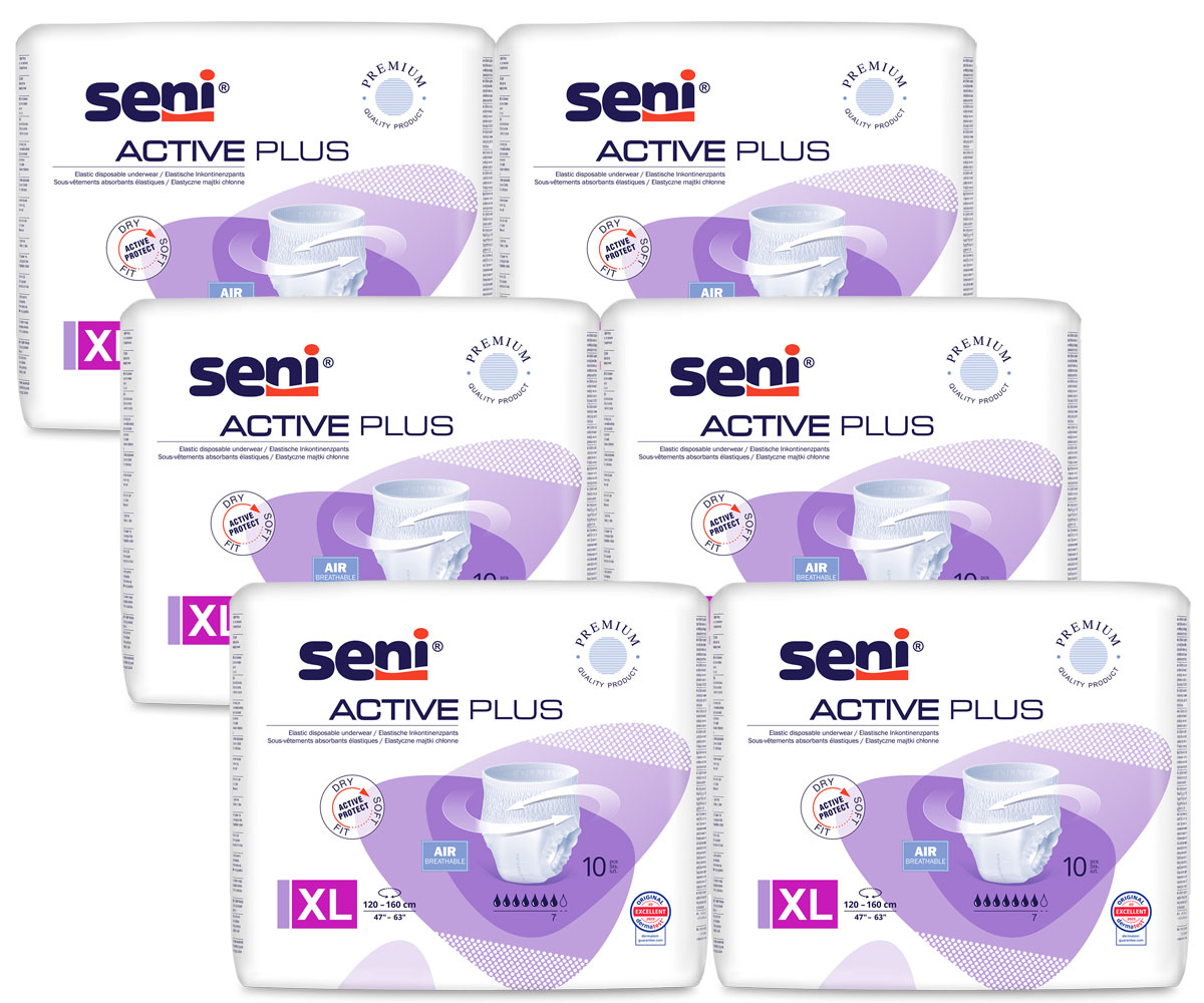 SENI Active PLUS - Inkontinenzslip EXTRA LARGE (6x10) 60 Stück
