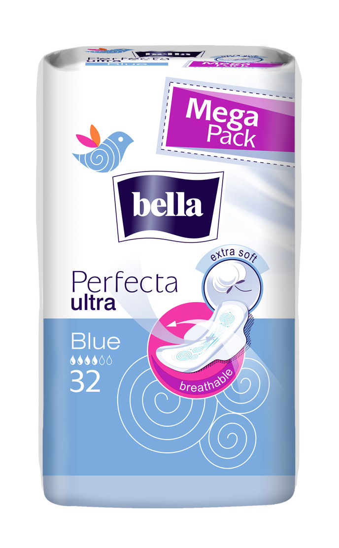 Bella Perfecta Ultra Binden BLUE mit Flügel - extra Soft - 32 Stück