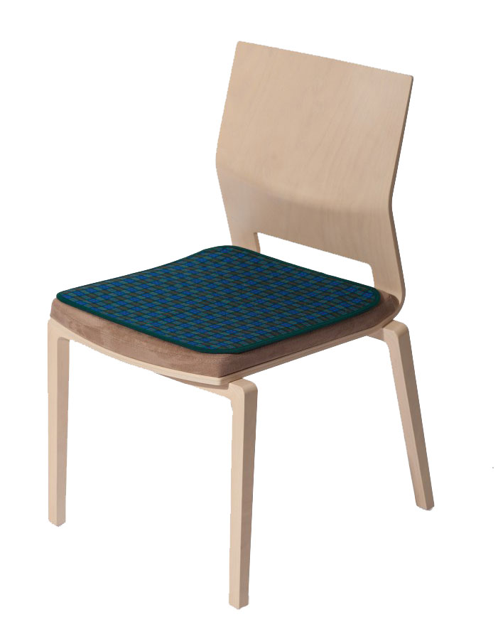 Suprima Sitzkissen mit Bänder - Karo blau-grün