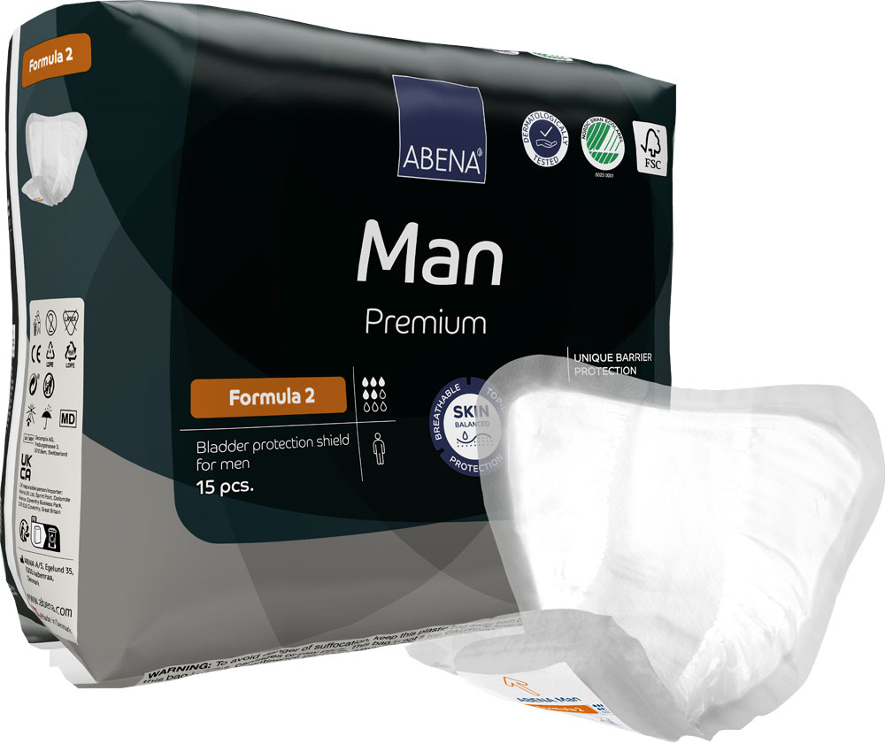 ABENA Man Formula 2 Premium - Inkontinenzeinlagen für den Mann - 700ml - 15 Stück