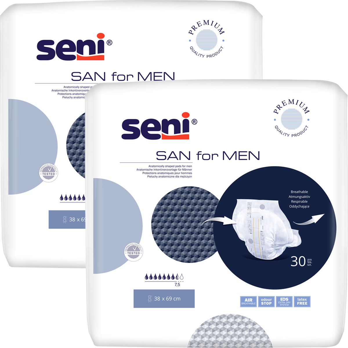 Seni SAN "for Men" - Männervorlagen bei starker Inkontinenz - 2x30 St. Karton