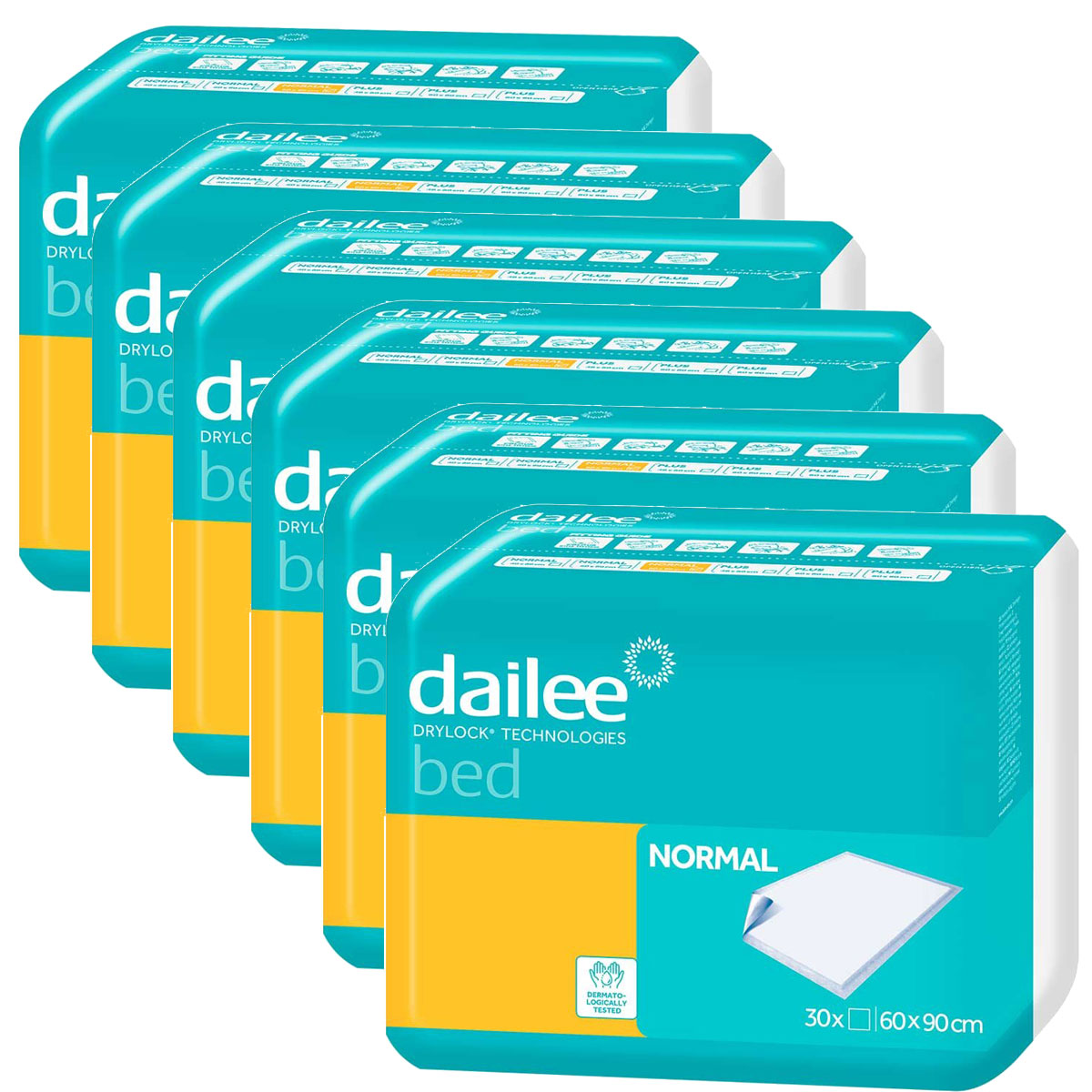 Dailee Bed Normal Bettschutzeinlagen - 60 x 90cm - 6x30 Stück Karton